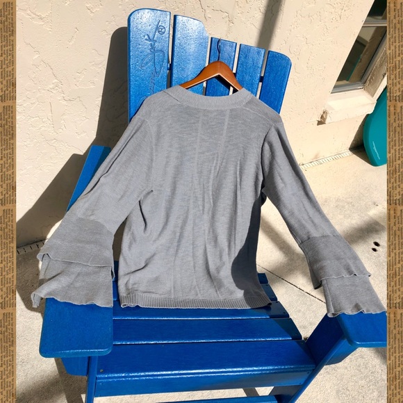 j. crew gray ruffled cardigan - Picture 5 of 7